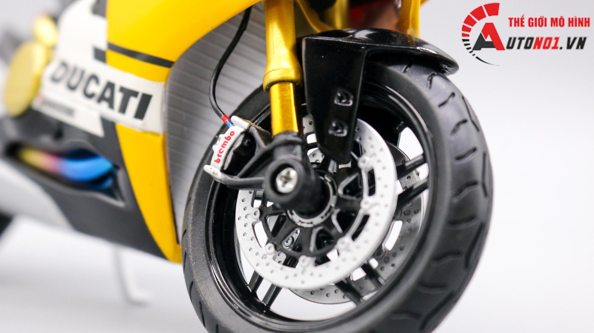  Mô hình xe độ Ducati 899 Panigale Yellow Tỉ Lệ 1:12 Autono1 D212 