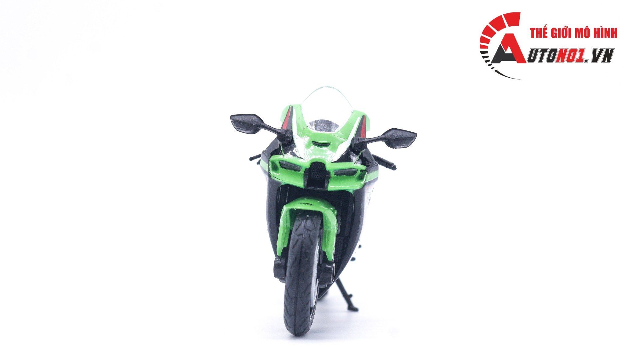  Mô hình xe Kawasaki Ninja ZX10-R 2021 green tỉ lệ 1:18 Welly MT005 