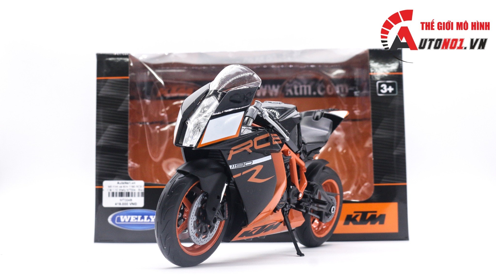  Mô hình xe Ktm 1190 RC8 R tỉ lệ 1:10 Welly MT004 