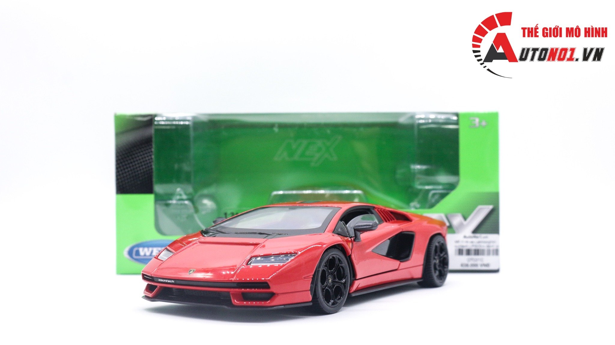  Mô hình xe Lamborghini Countach LPI800-4 đánh lái được full kính tỉ lệ 1:24 Welly OT021 