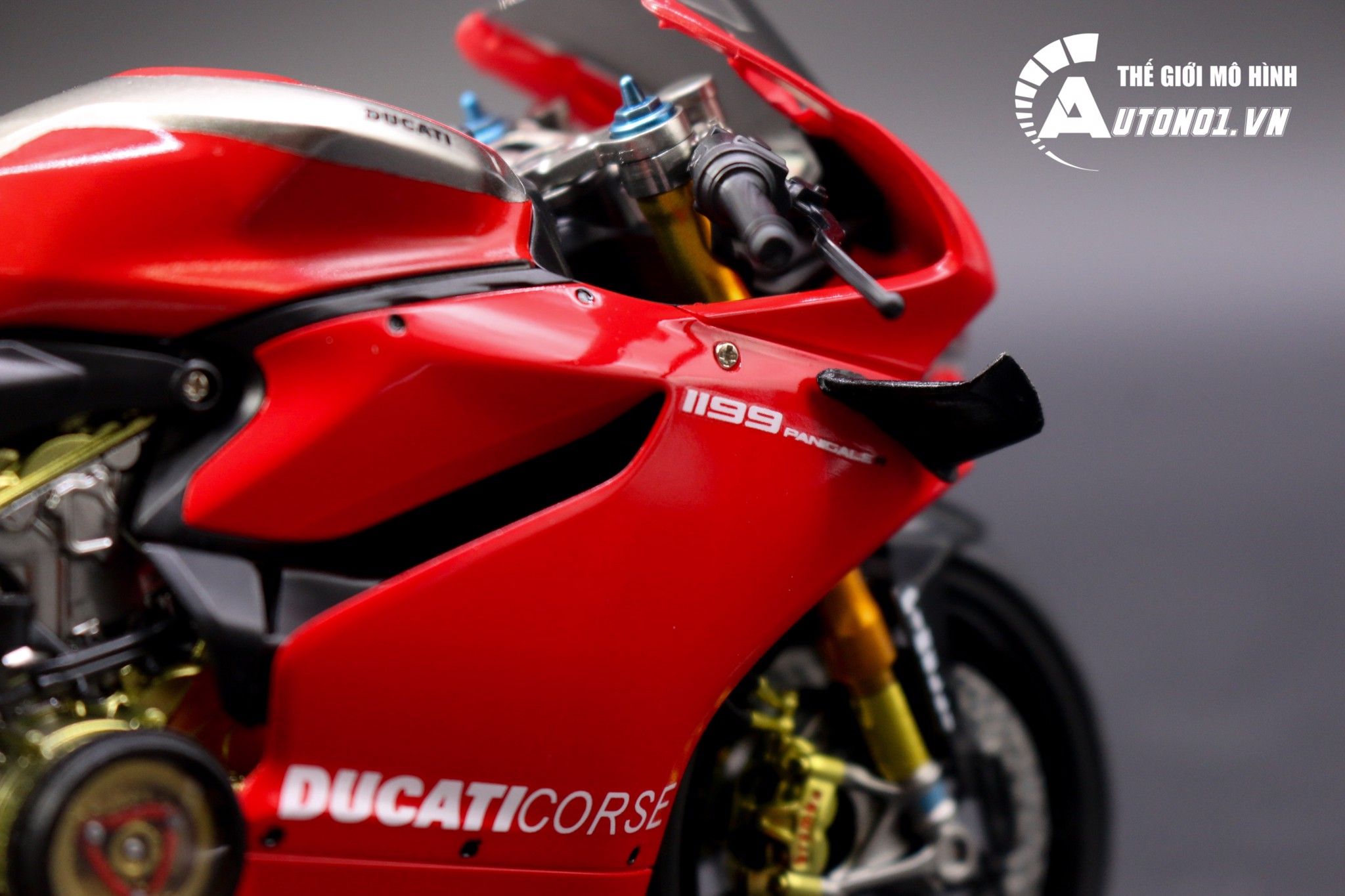  Mô hình xe cao cấp Ducati 1199 Corse Panigale Red 1:12 Tamiya D052 