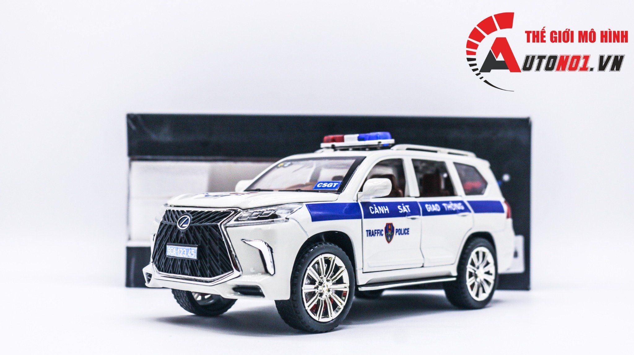  Mô hình xe ô tô độ CSGT Lexus LX570 full open tỉ lệ 1:24 Chezhi Autono1 OT384 