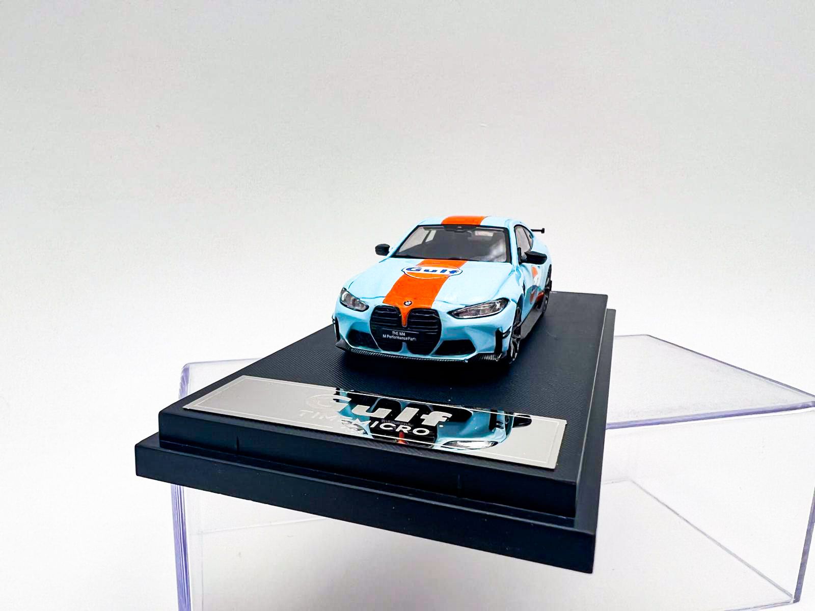  Mô hình xe BMW M4 Gulf, Pink Pig box camping tỉ lệ 1:64 Time micro 