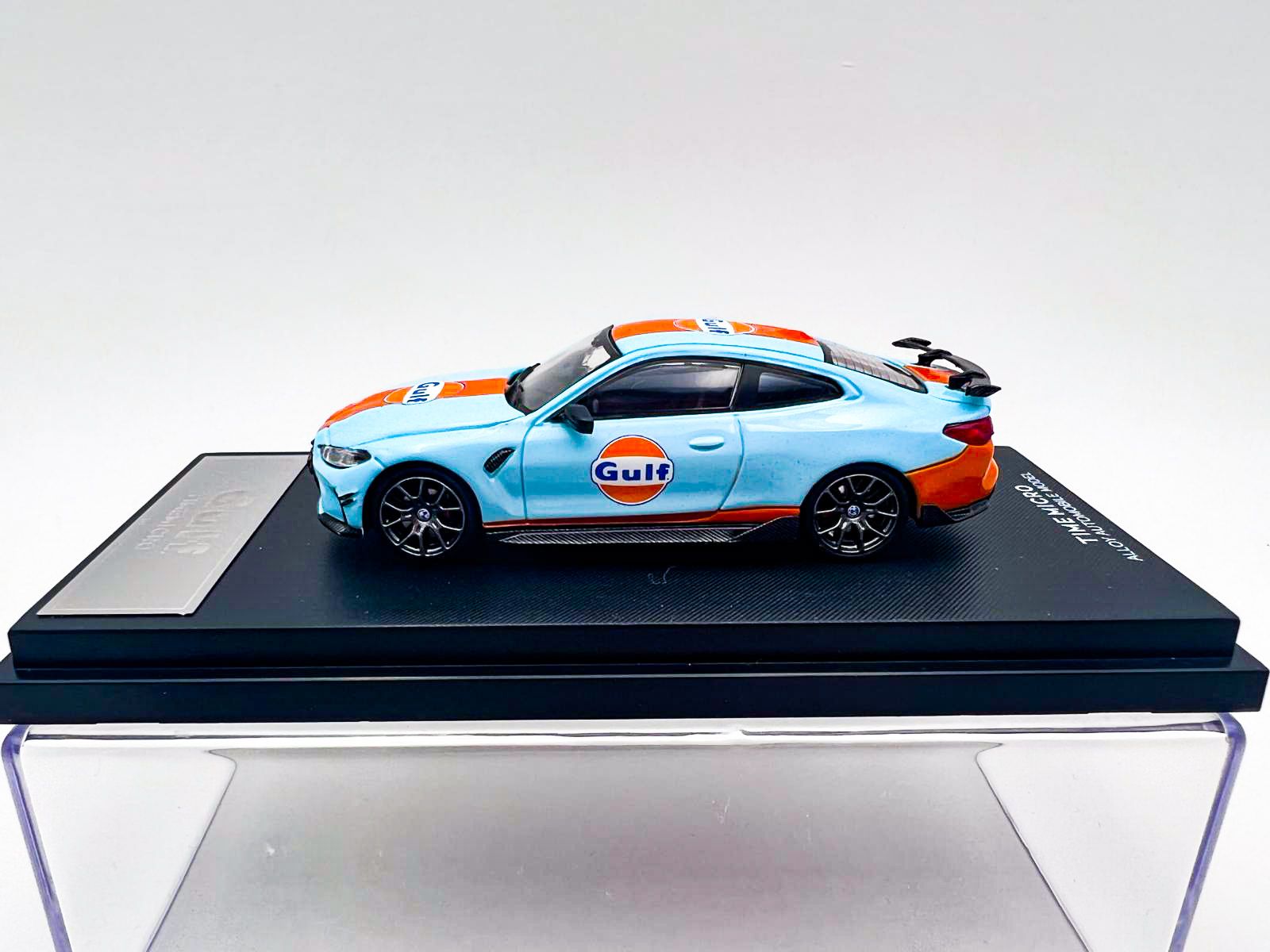  Mô hình xe BMW M4 Gulf, Pink Pig box camping tỉ lệ 1:64 Time micro 