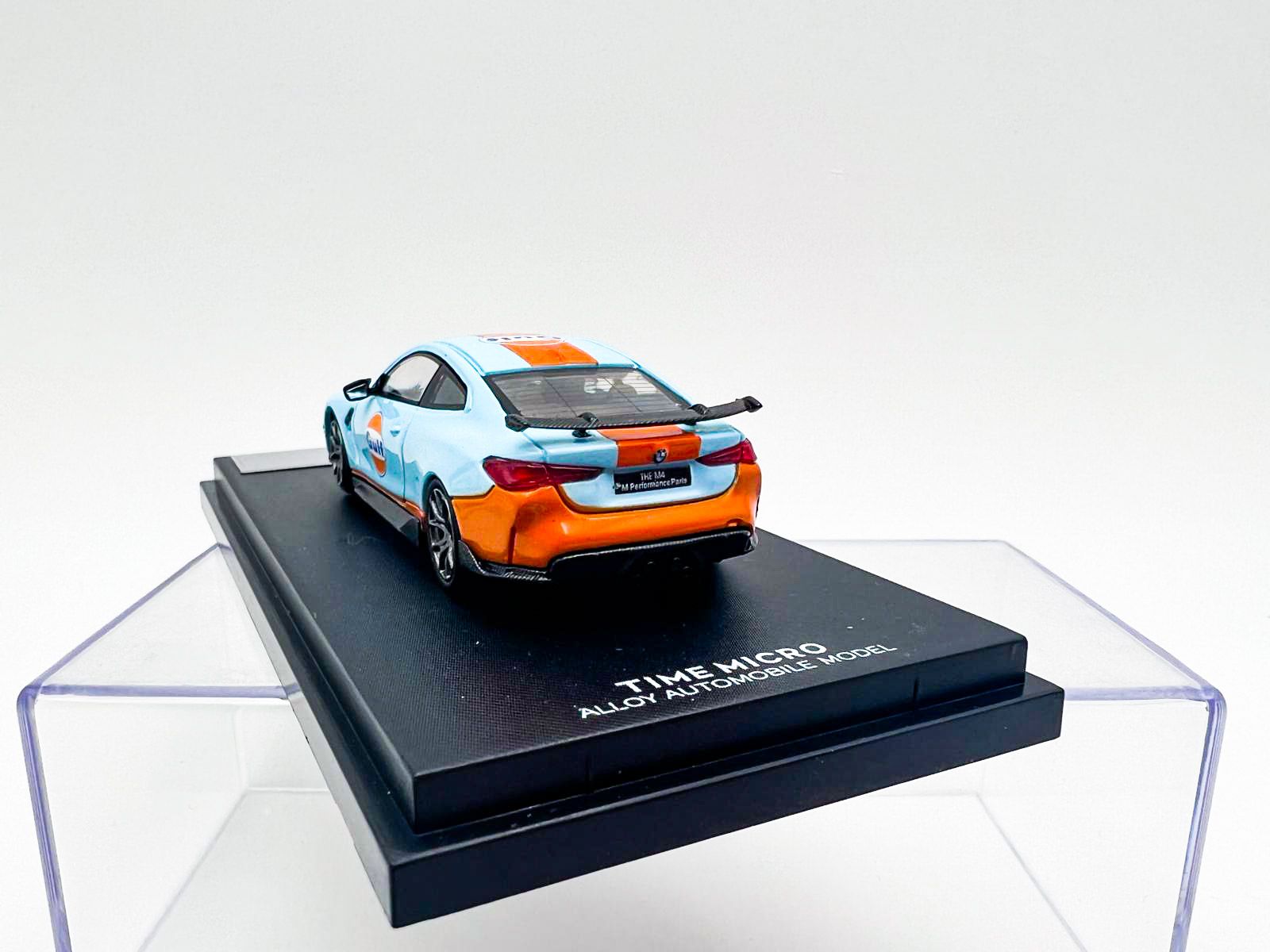  Mô hình xe BMW M4 Gulf, Pink Pig box camping tỉ lệ 1:64 Time micro 