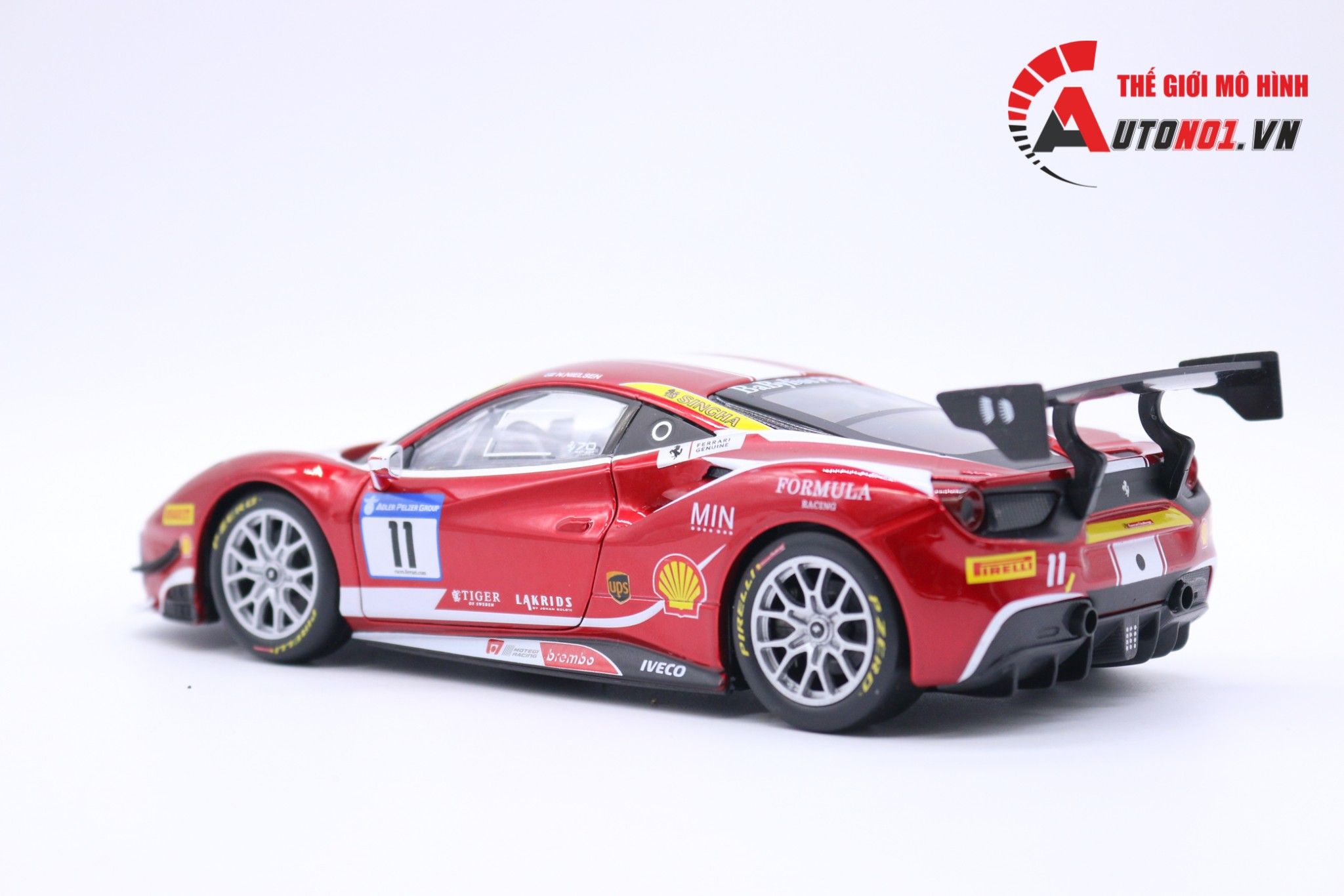  Mô hình xe Ferrari 488 Challenge 2017 red 1:24 Bburago 6843 