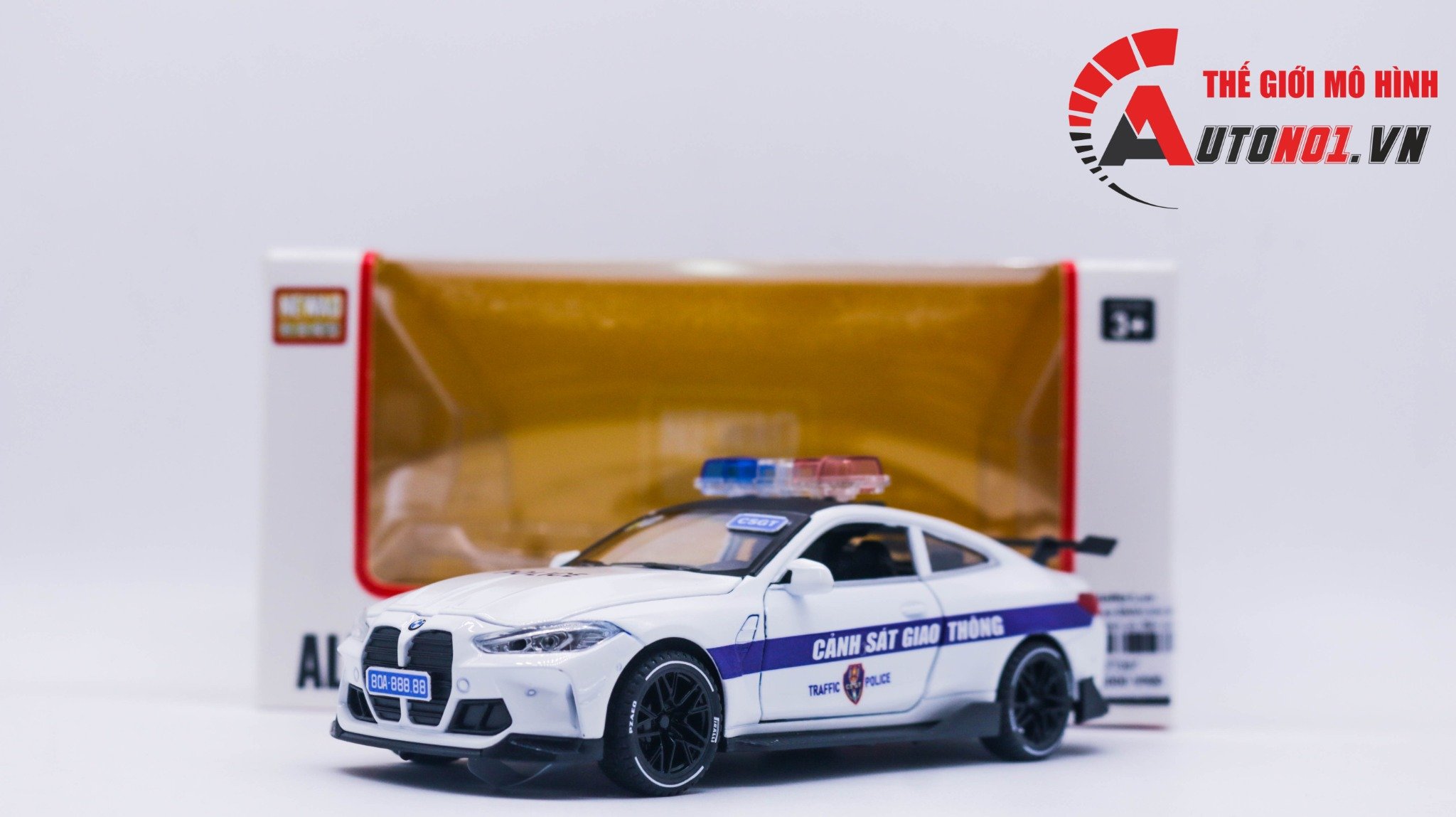  Mô hình xe BMW M4 độ CSGT full open có đèn có âm thanh tỉ lệ 1:32 Alloy OT397 