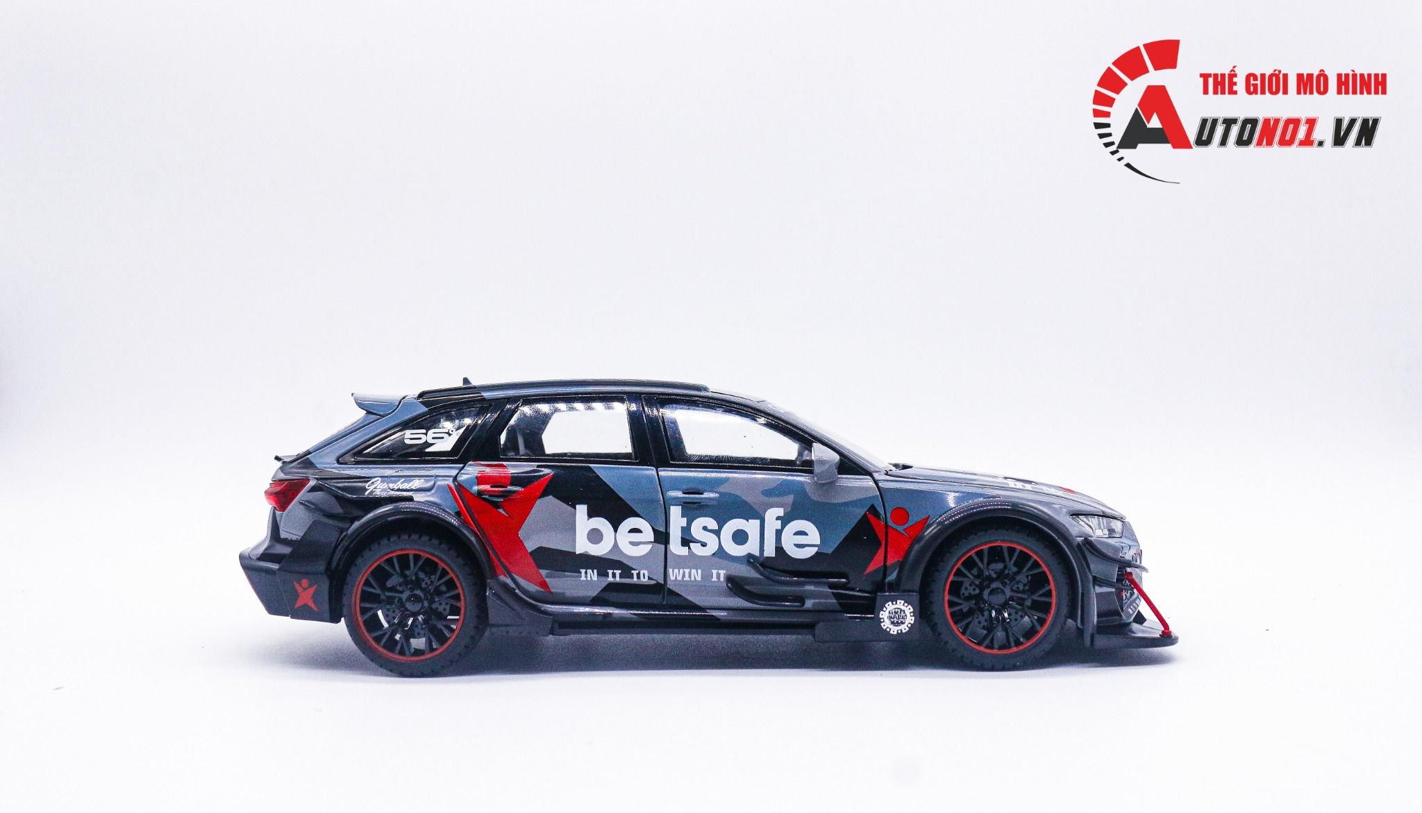  Mô hình xe đua Audi RS6 DTM 56 box camping full open tỉ lệ 1:24 Chezhi OT025 