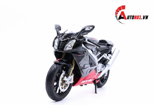 XE MÔ HÌNH MÔ TÔ APRILIA RSV 1000R BLACK 1:10 WELLY 3688