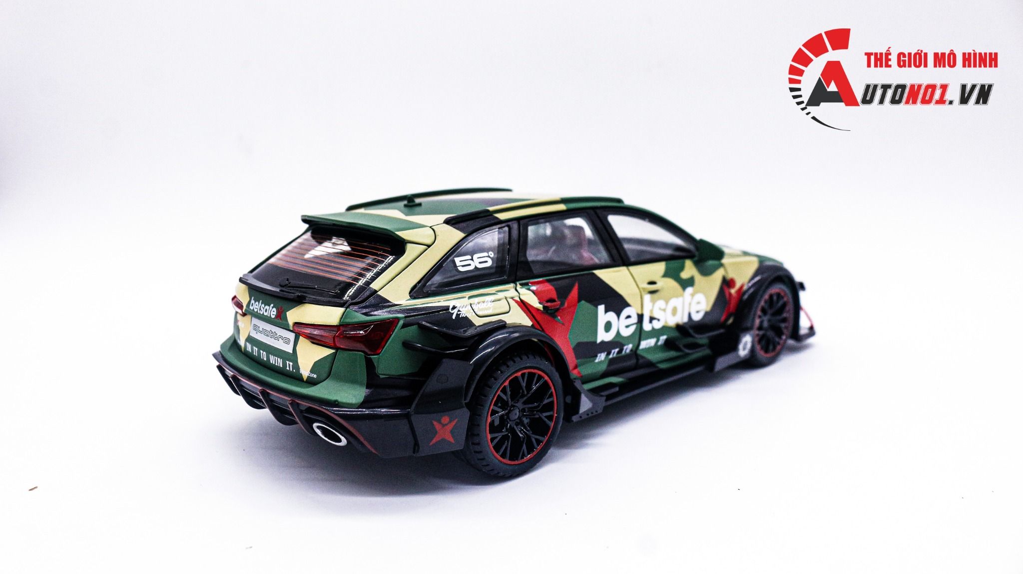  Mô hình xe đua Audi RS6 DTM 56 box camping full open tỉ lệ 1:24 Chezhi OT025 