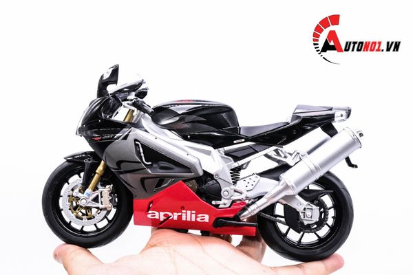 XE MÔ HÌNH MÔ TÔ APRILIA RSV 1000R BLACK 1:10 WELLY 3688