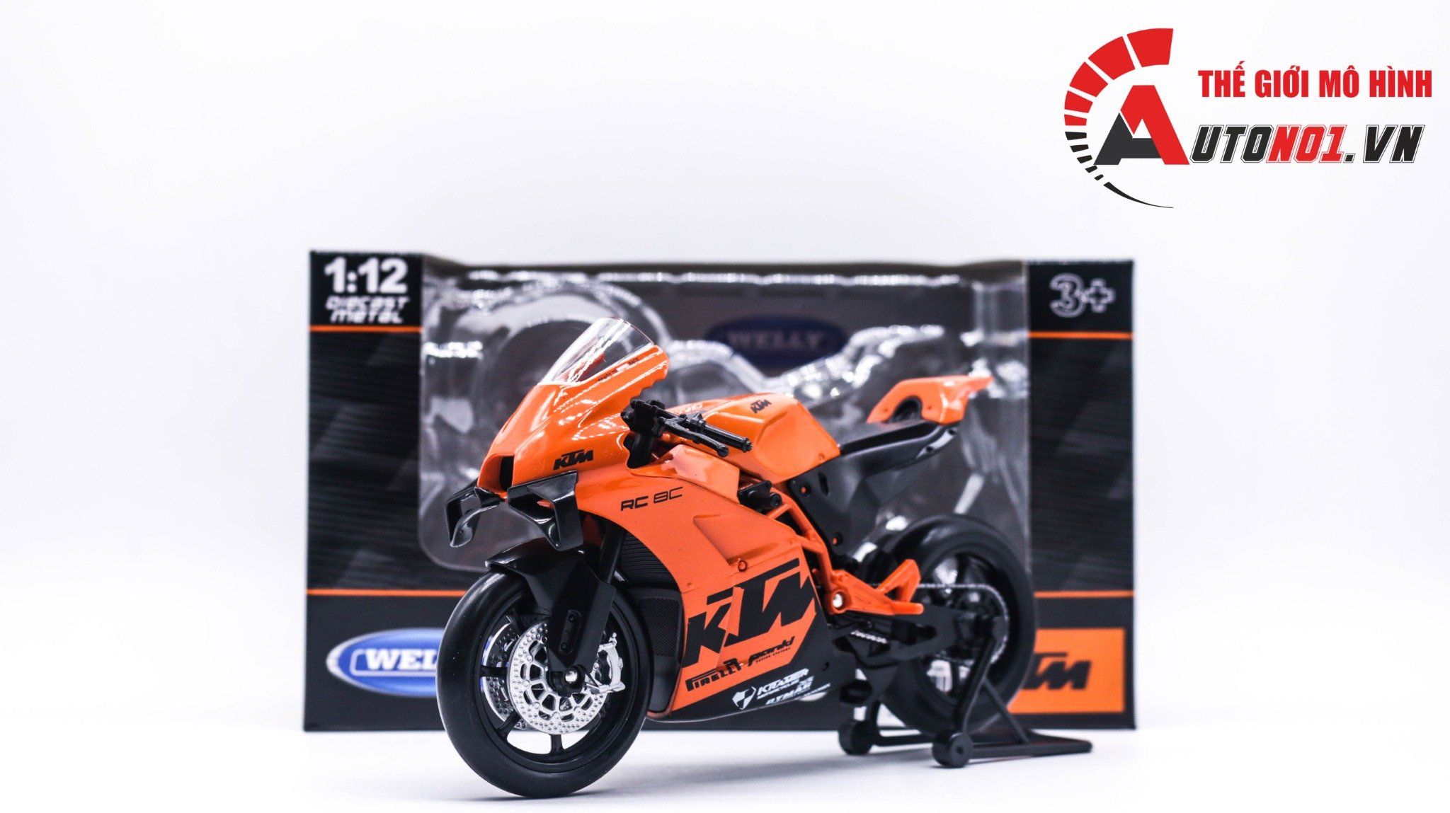  Mô hình xe KTM RC 8C tỉ lệ 1:12 Welly MT068 