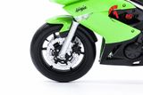  Mô hình xe mô tô Kawasaki Ninja 650R 2009 green tỉ lệ 1:10 Welly 1744 