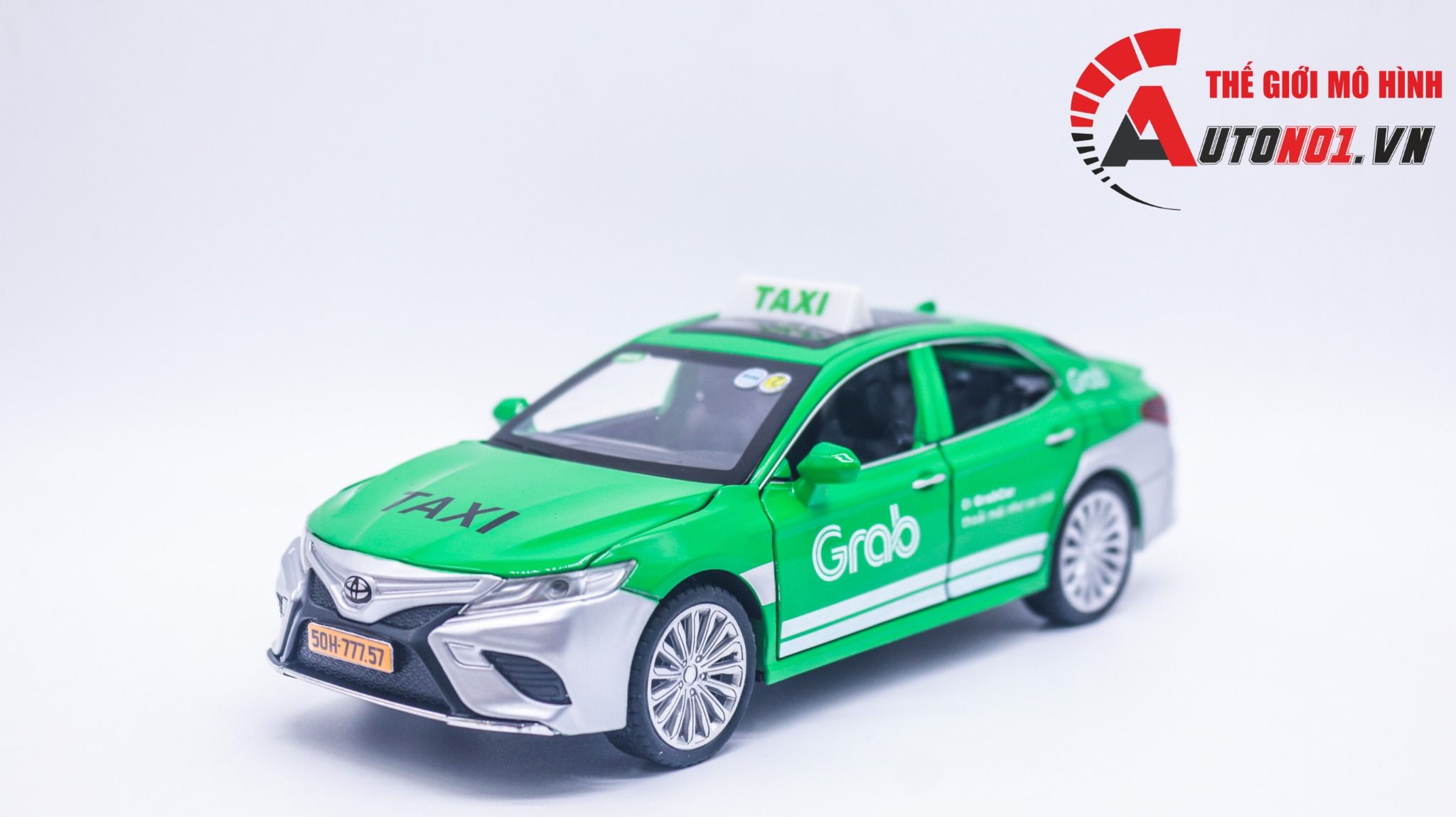  Mô hình xe dịch vụ Toyota Camry độ Taxi Grab tỉ lệ 1:24 CheZhi OT379 