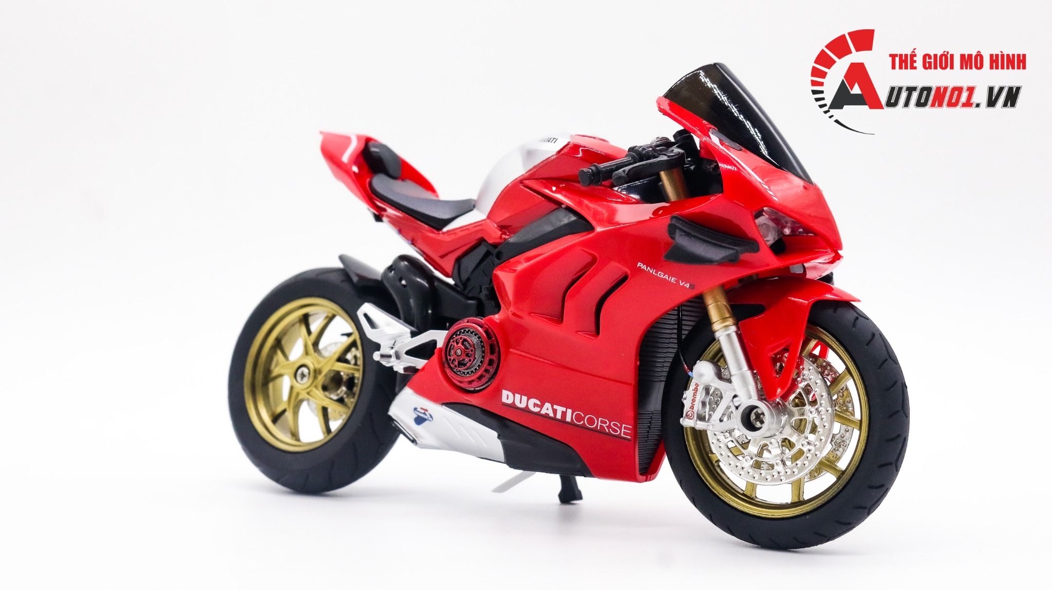  Mô hình xe độ Ducati Panigale V4s Red Nồi - Mâm 1:12 Autono1 D223V 