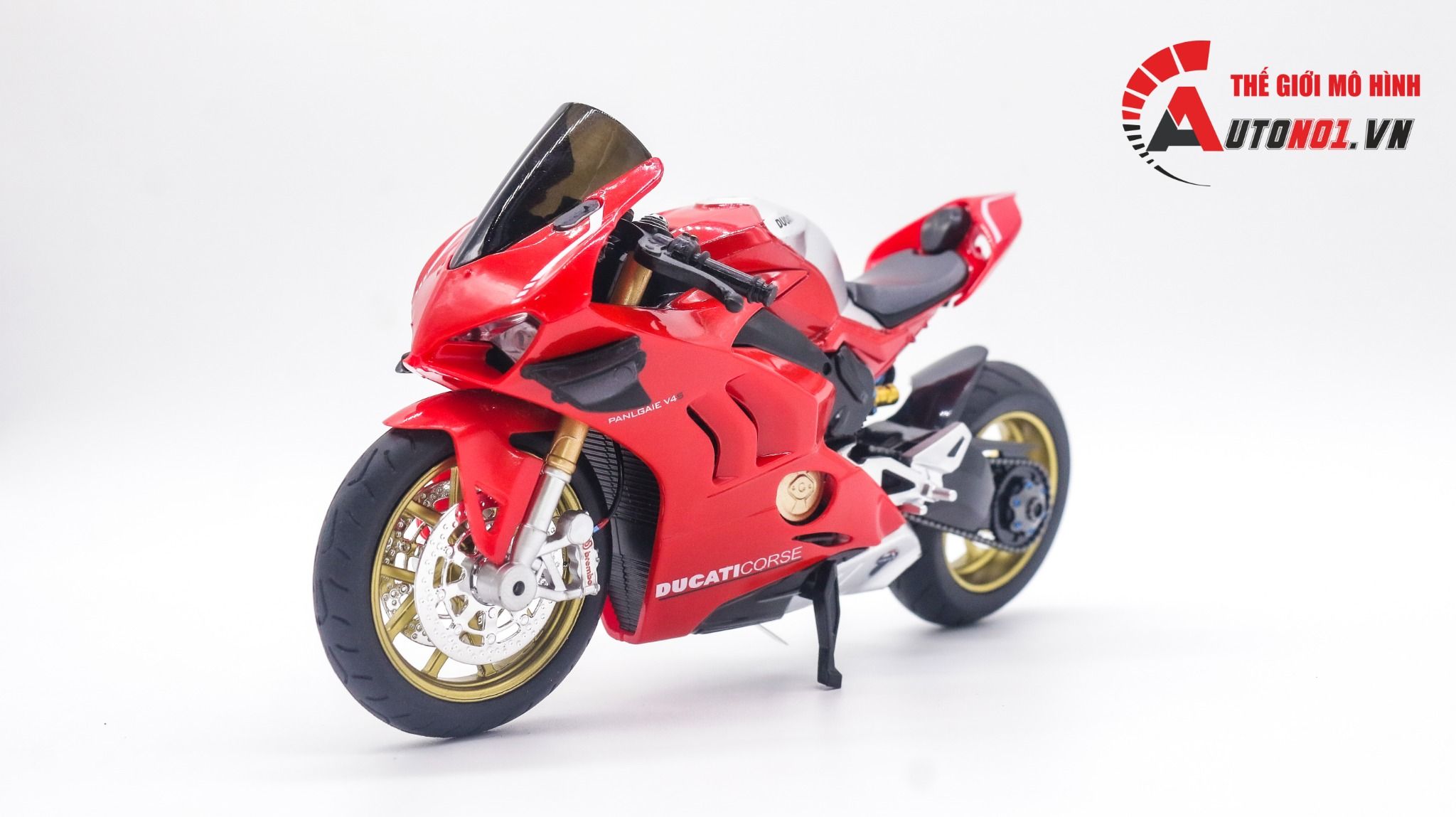  Mô hình xe độ Ducati Panigale V4s Red Nồi - Mâm 1:12 Autono1 D223V 