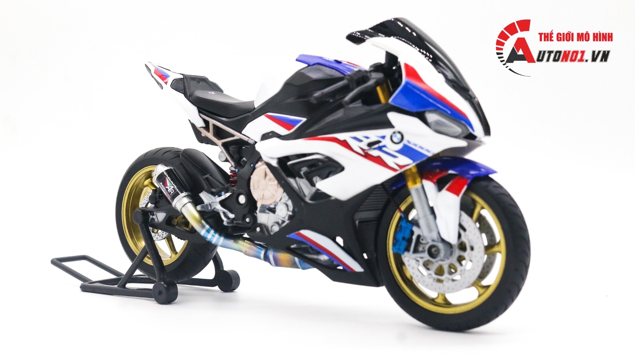  Mô hình xe độ Bmw S1000rr độ pô 1:12 Autono1 Welly D226D 