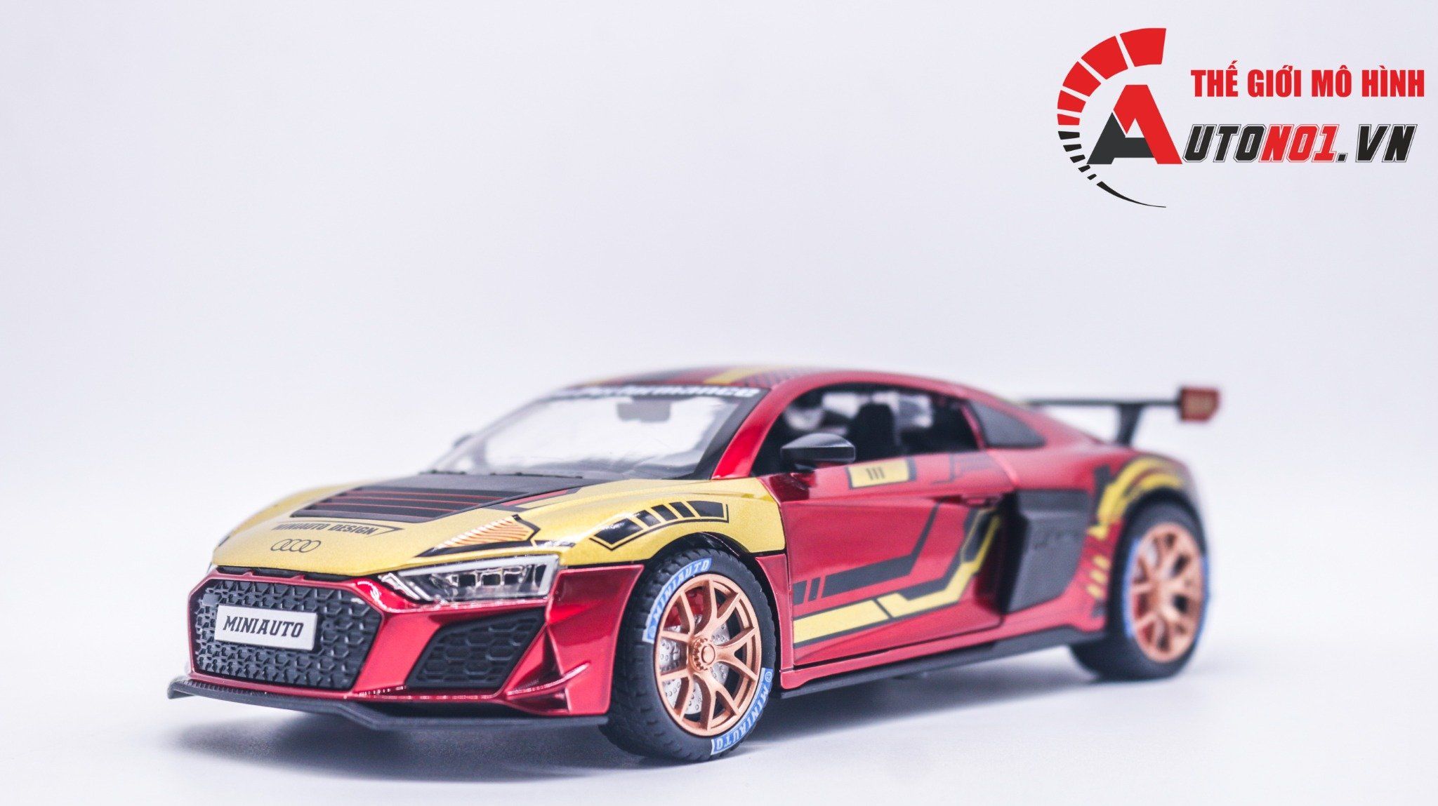  Mô hình xe Audi R8 V10 full open , đánh lái được tỉ lệ 1:24 Miniauto OT354 