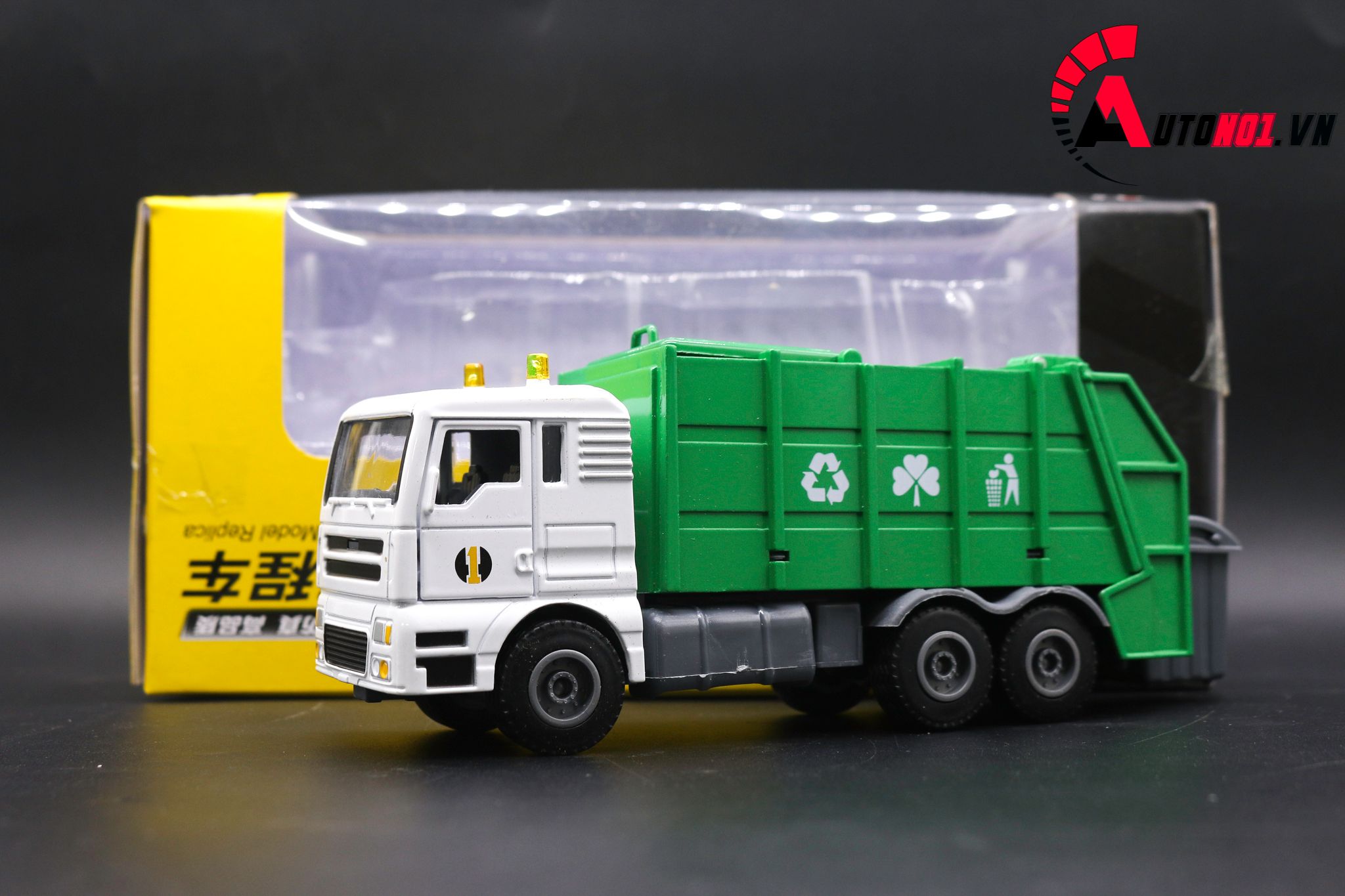  Mô hình xe rác green 1:50 huayi alloy 7640 