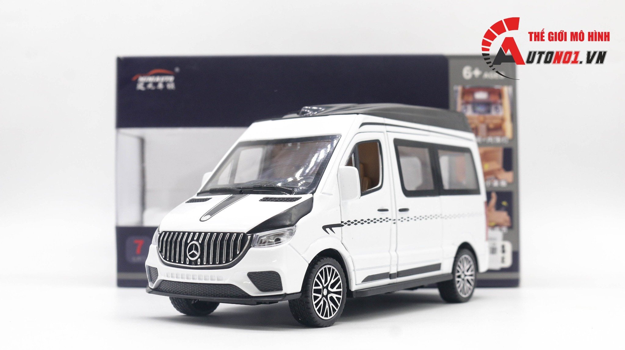  Mô hình xe Mercedes Benz Sprinter Mpv full open 1:24 Miniauto 8049 