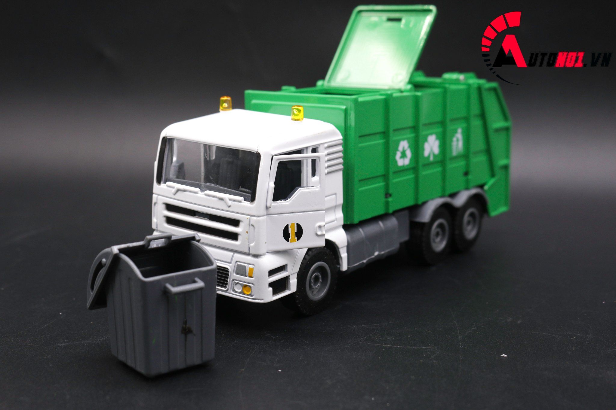  Mô hình xe rác green 1:50 huayi alloy 7640 