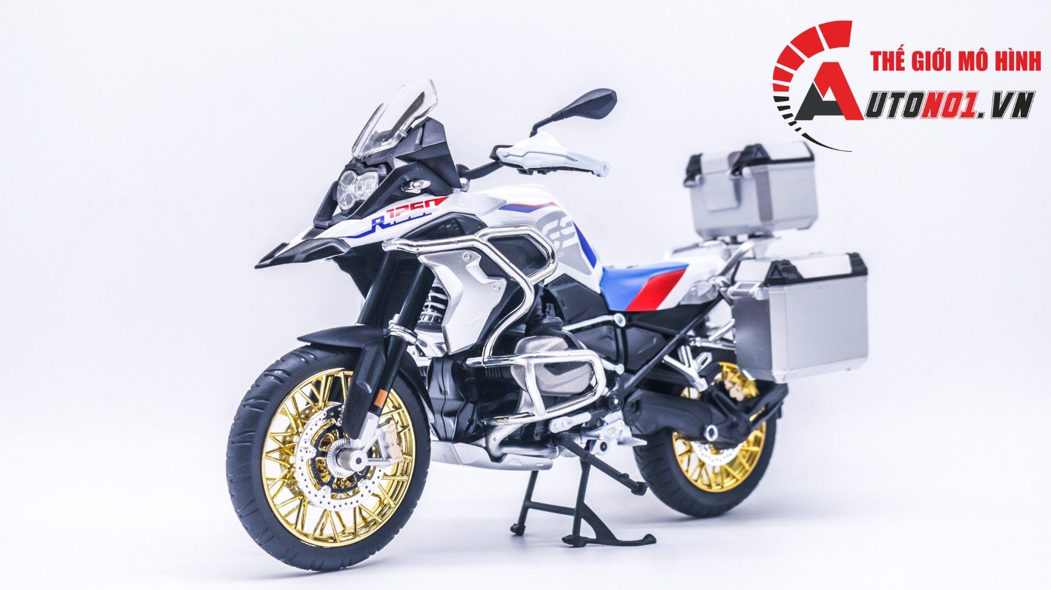  Mô hình moto BMW R 1250 GS ADV tỉ lệ 1:9 Huayi Alloy MT069 