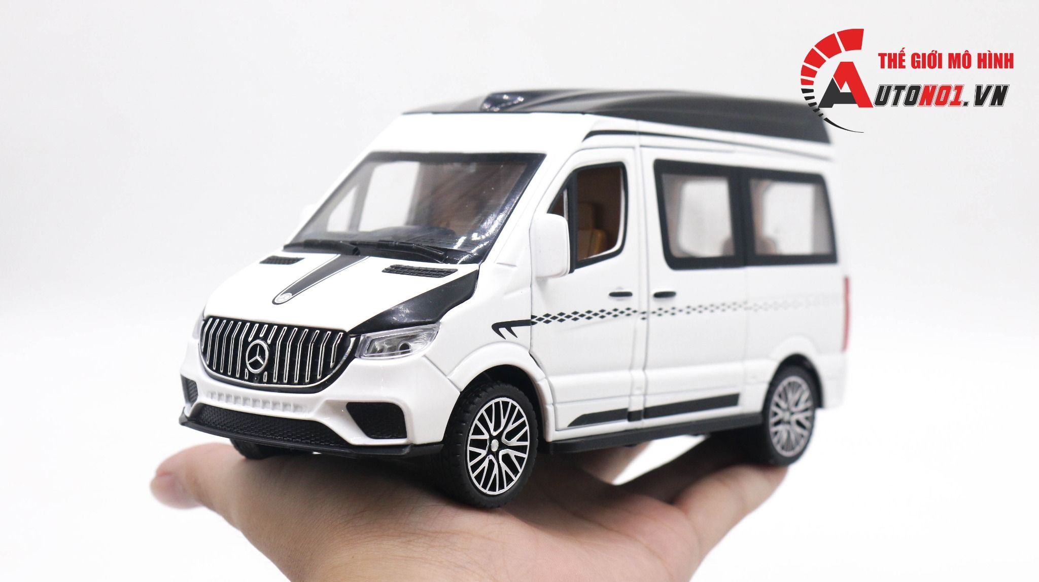  Mô hình xe Mercedes Benz Sprinter Mpv full open 1:24 Miniauto 8049 