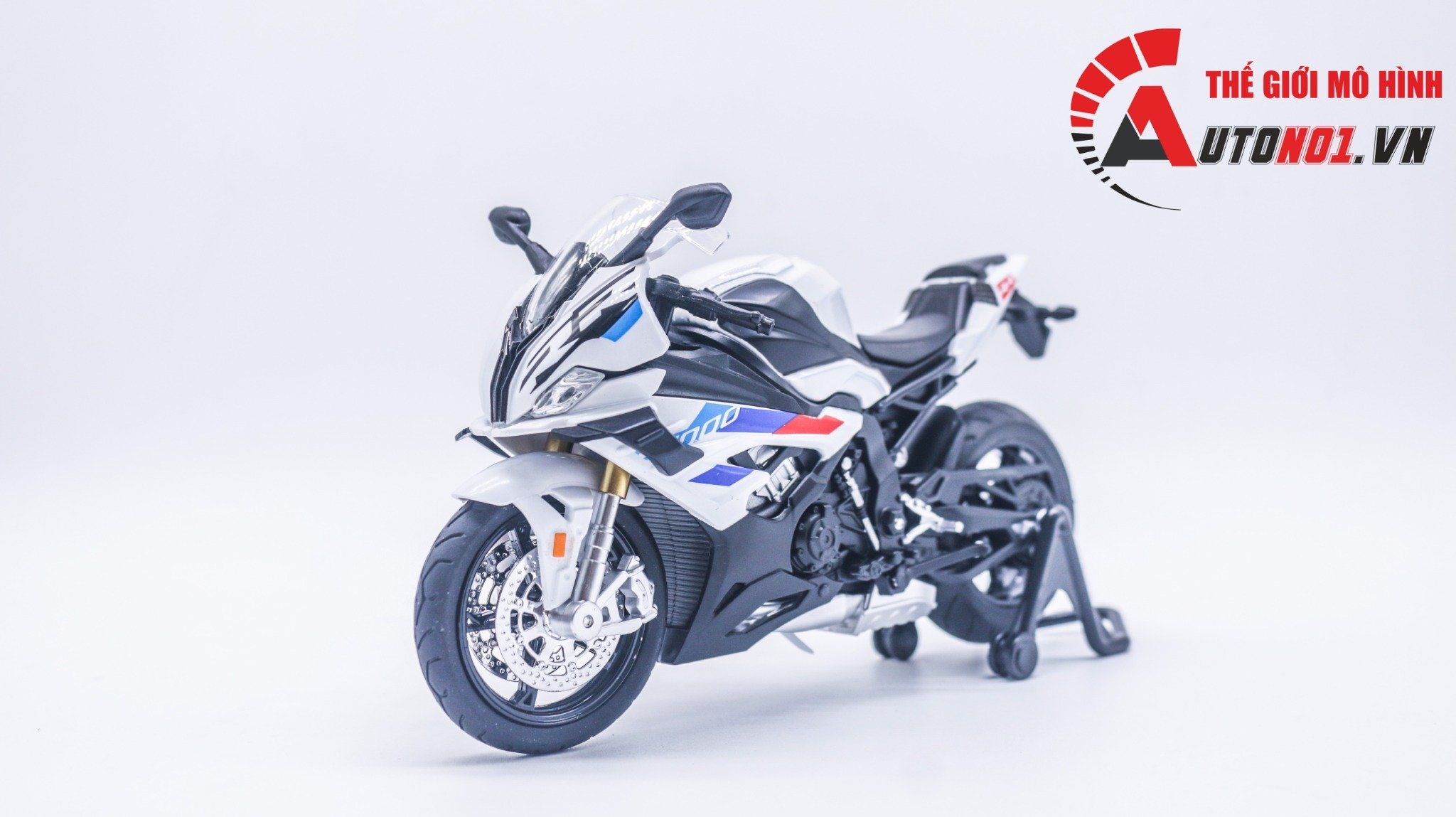  Mô hình xe BMW S1000RR 2024 có cánh gió tỉ lệ 1:12 Huayi Alloy MT070 