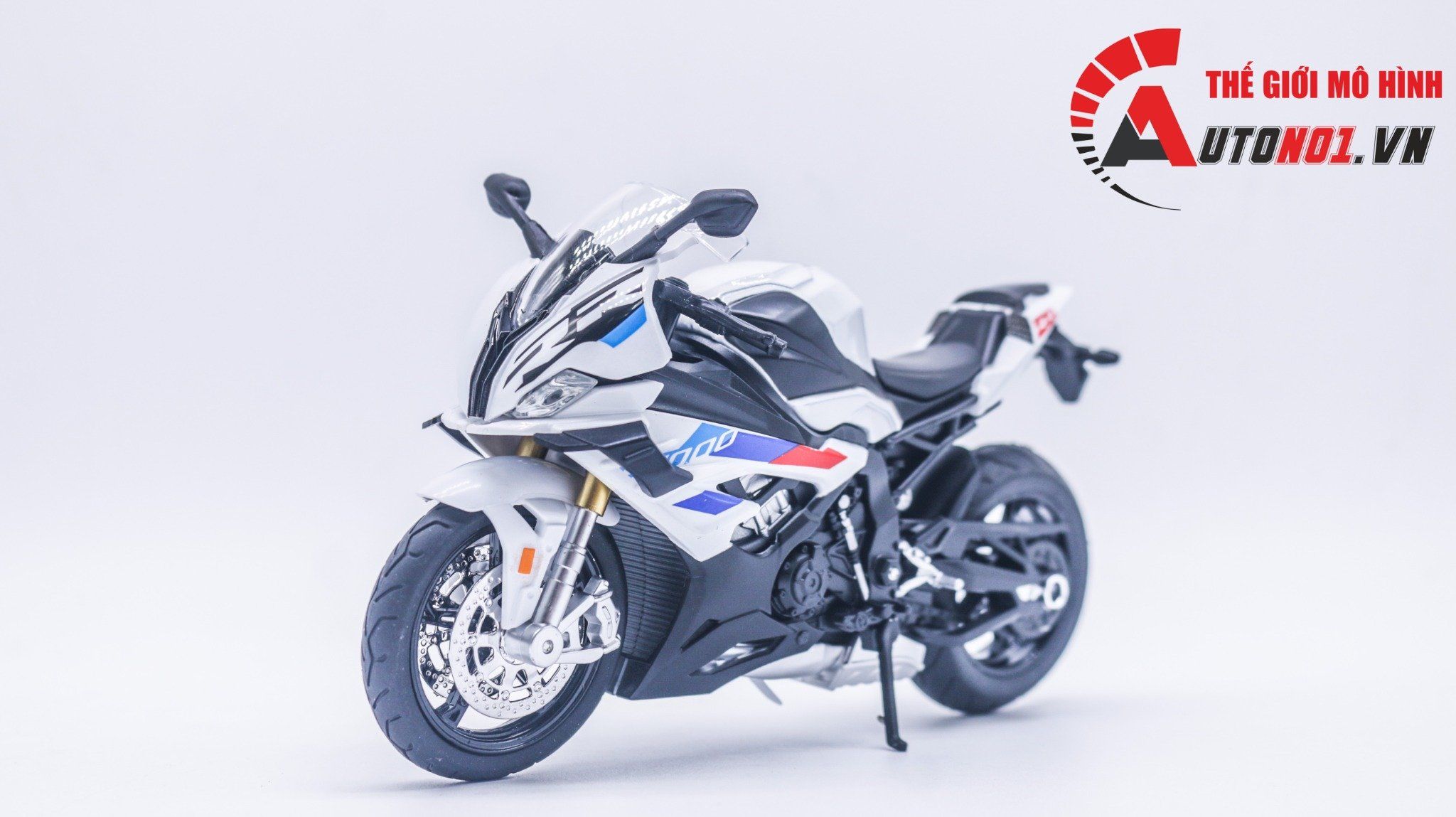  Mô hình xe BMW S1000RR 2024 có cánh gió tỉ lệ 1:12 Huayi Alloy MT070 