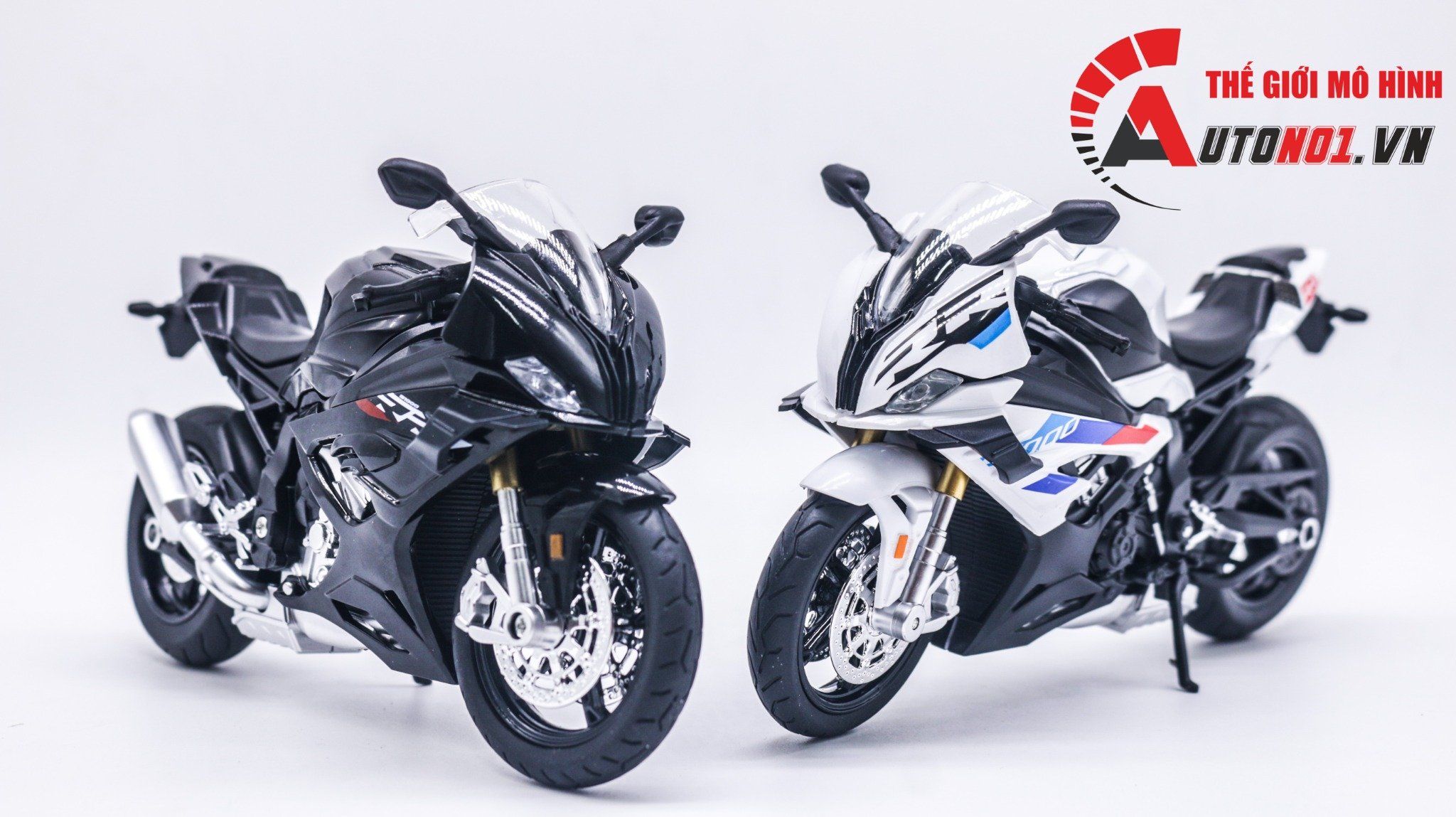  Mô hình xe BMW S1000RR 2024 có cánh gió tỉ lệ 1:12 Huayi Alloy MT070 