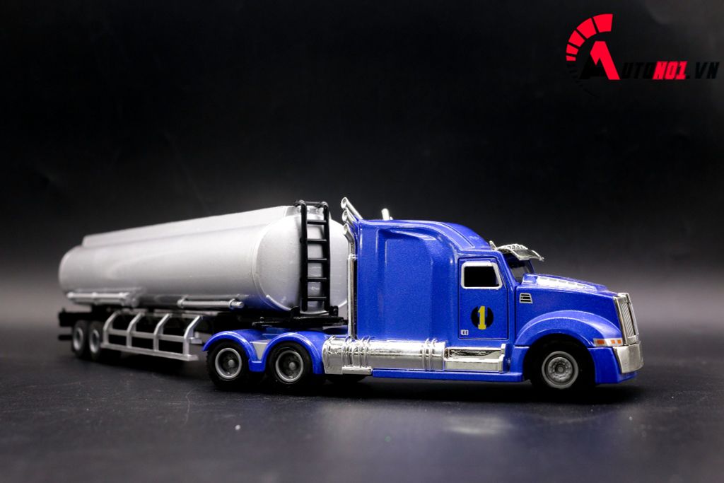 MÔ HÌNH XE TẢI THÙNG NHIÊN LIỆU BLUE 1:50 HUAYI ALLOY 7647