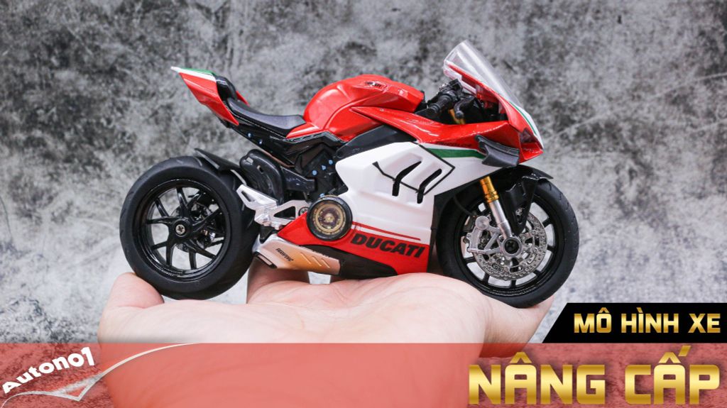 MÔ HÌNH XE DUCATI PANIGALE V4 TRICOLOR NỒI KHÔ 1:12 AUTONO1 D215