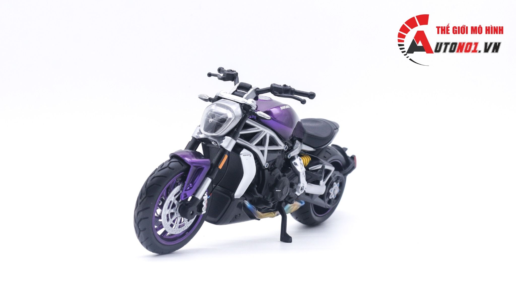  Mô hình xe độ Ducati Xdiavel S purple tỉ lệ 1:12 Autono1 Maisto D231B 