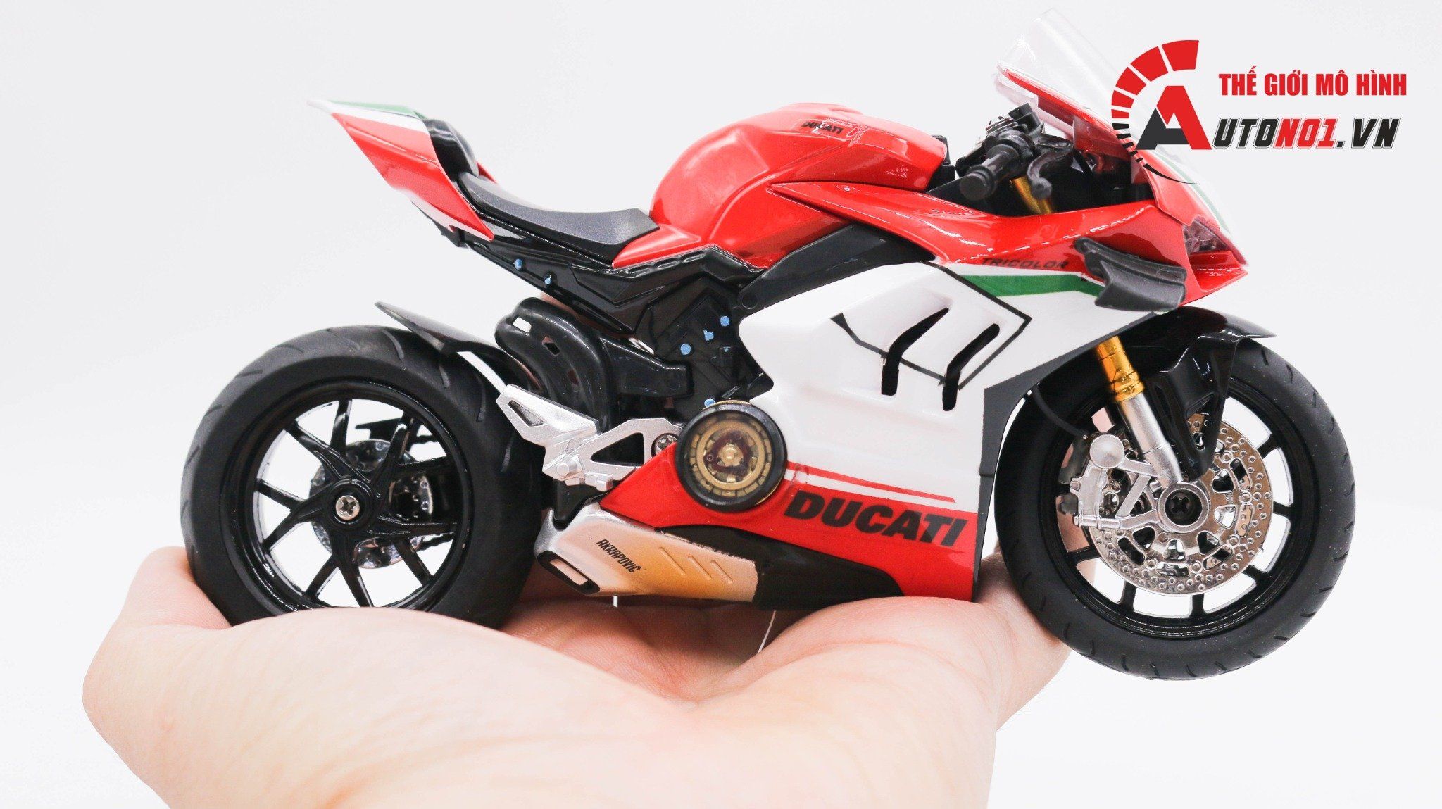  Mô hình xe độ Ducati Panigale V4 Tricolor Nồi Khô 1:12 Autono1 D223D 