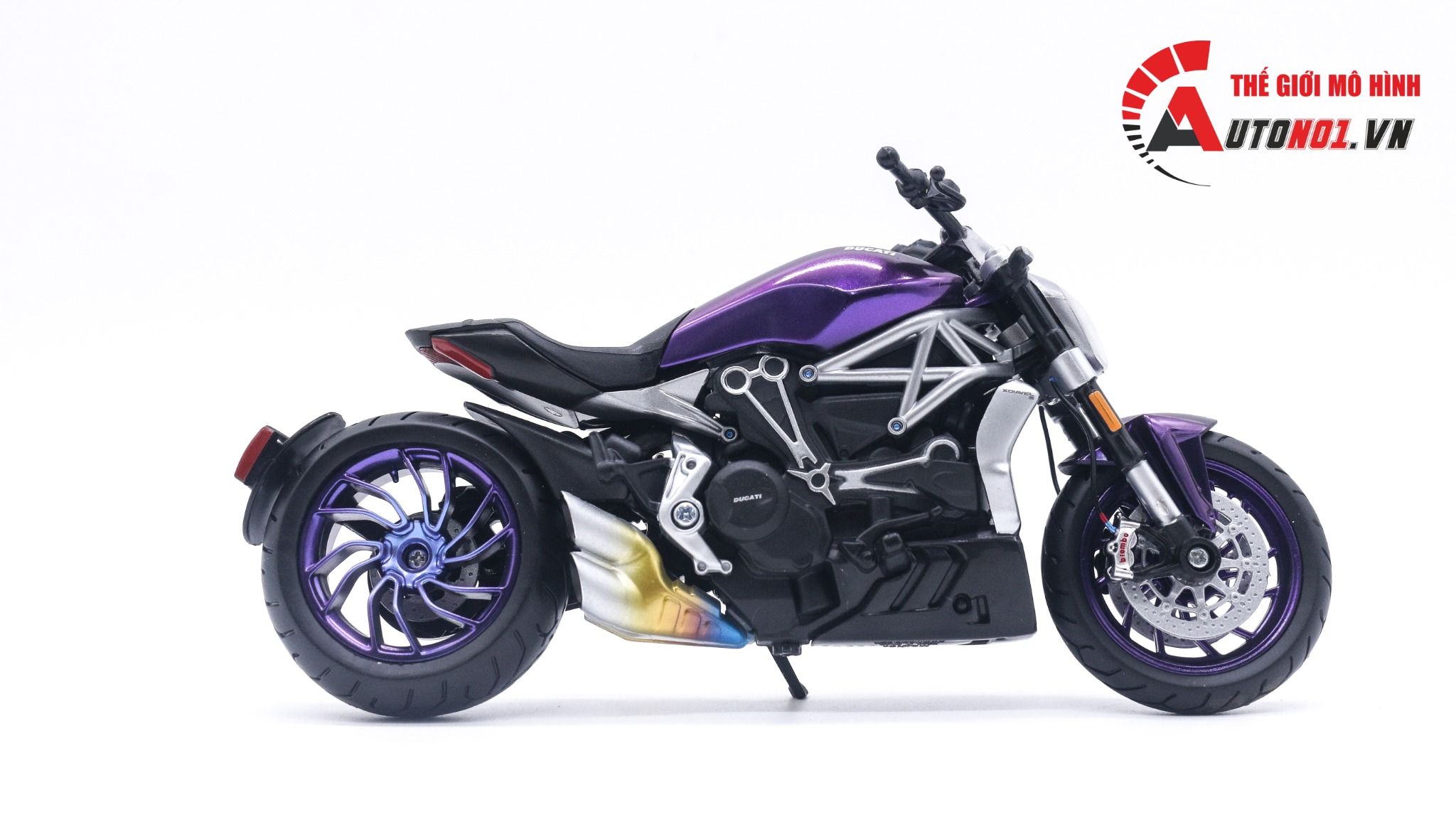  Mô hình xe độ Ducati Xdiavel S purple tỉ lệ 1:12 Autono1 Maisto D231B 