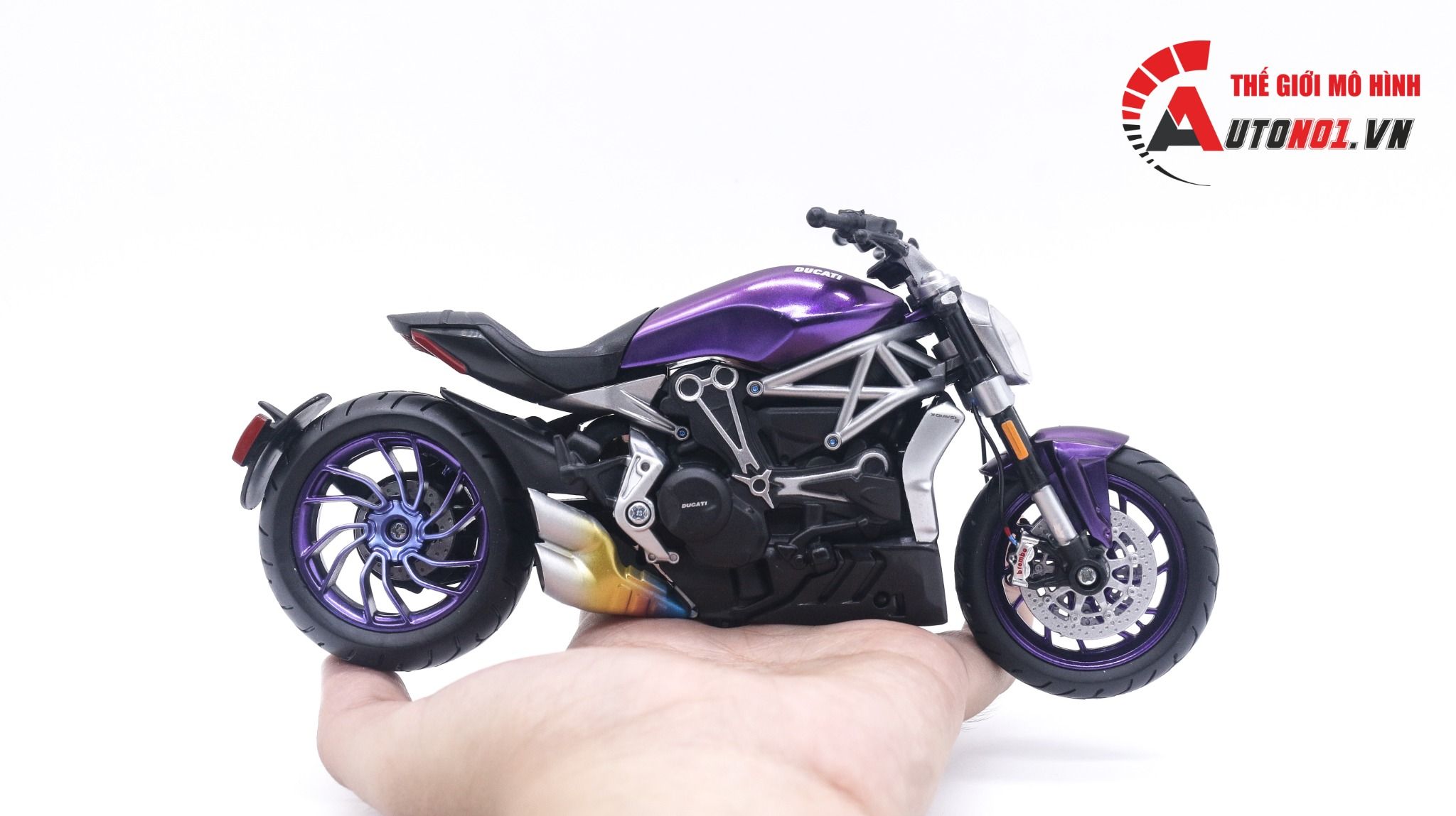  Mô hình xe độ Ducati Xdiavel S purple tỉ lệ 1:12 Autono1 Maisto D231B 