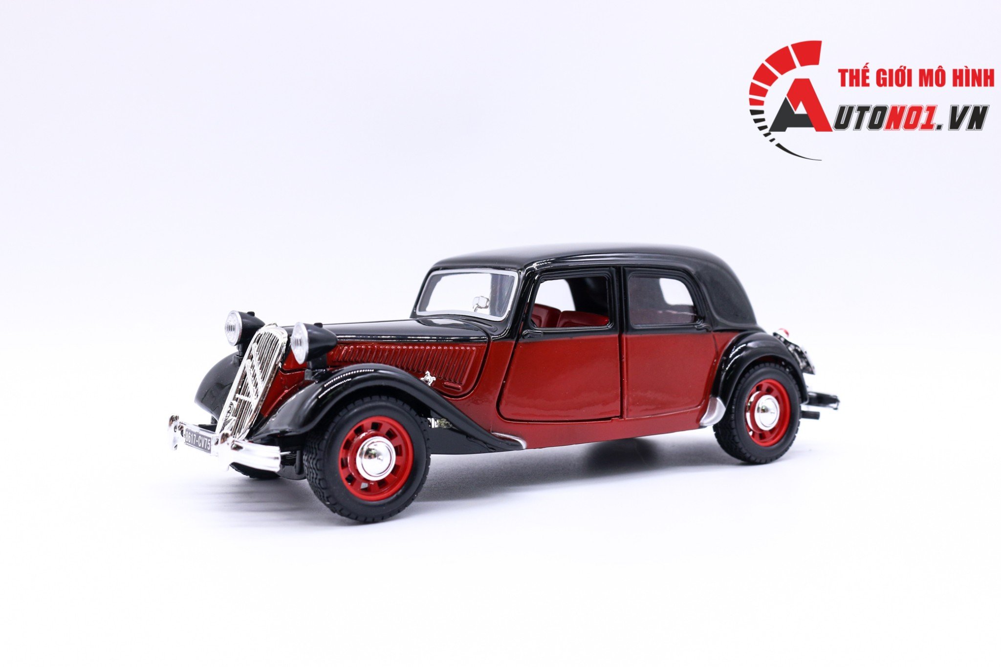 MÔ HÌNH CITROEN 15 CV TA 1938 RED BLACK 1:24 BBURAGO