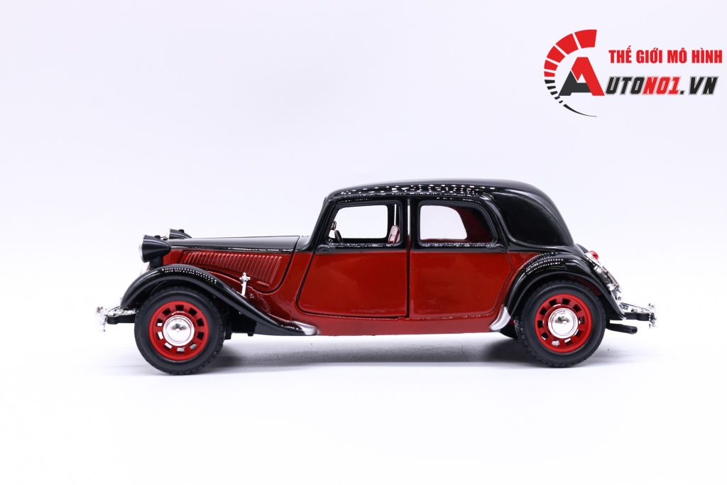 MÔ HÌNH CITROEN 15 CV TA 1938 RED BLACK 1:24 BBURAGO