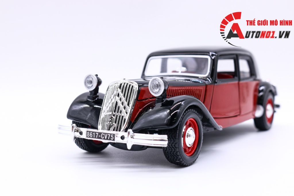 MÔ HÌNH CITROEN 15 CV TA 1938 RED BLACK 1:24 BBURAGO