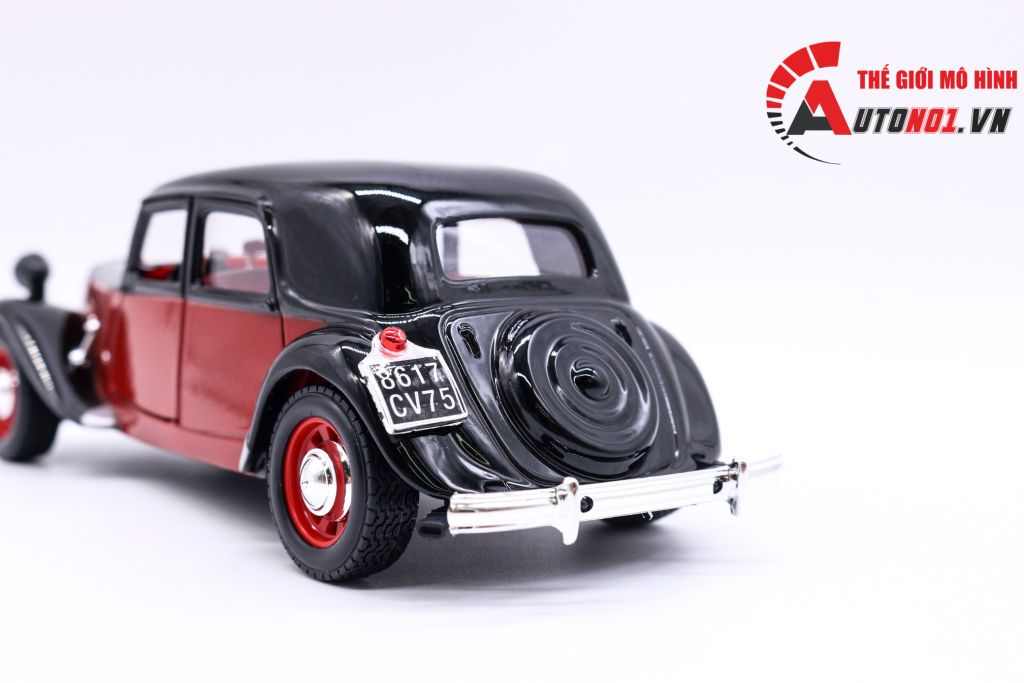 MÔ HÌNH CITROEN 15 CV TA 1938 RED BLACK 1:24 BBURAGO