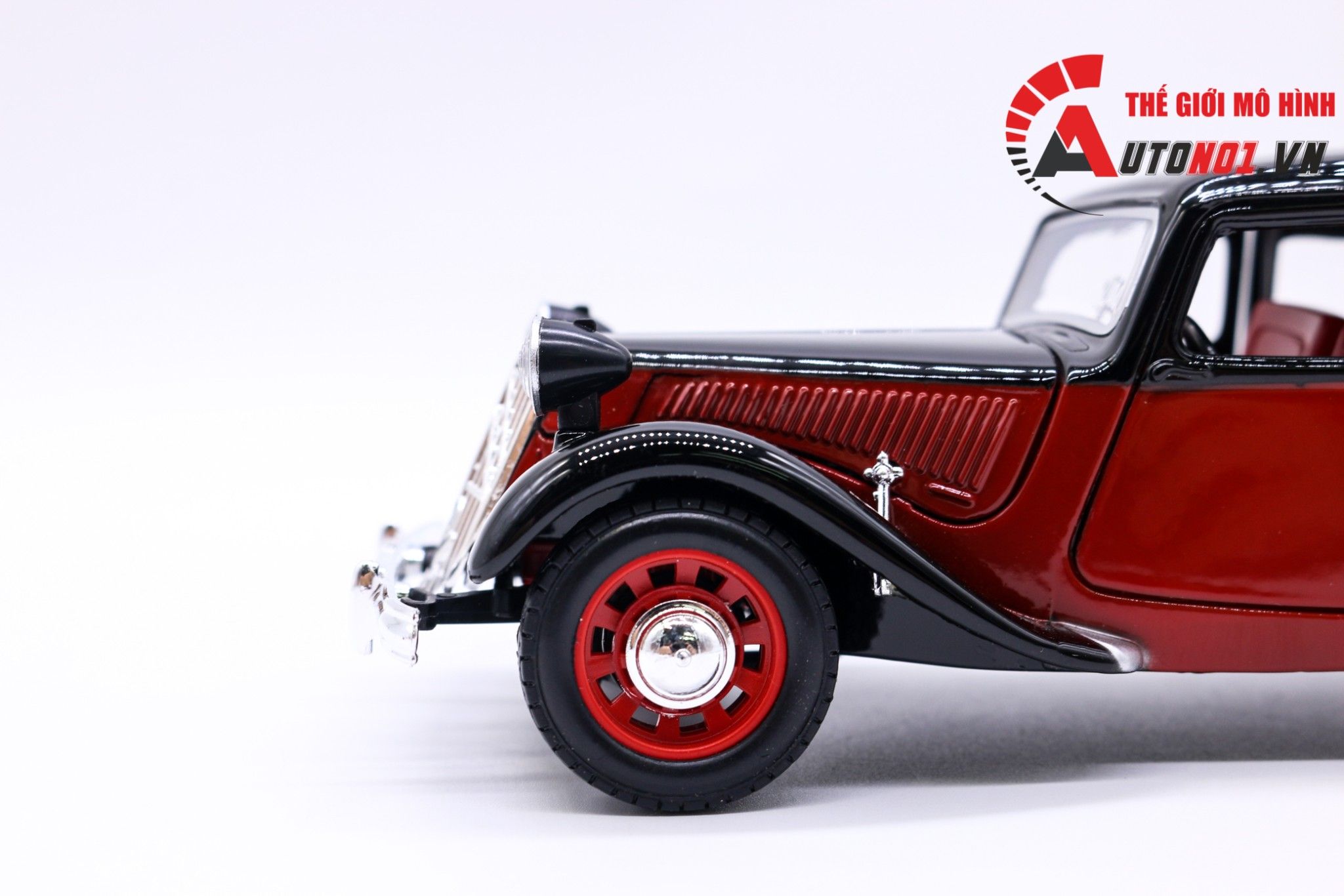  Mô hình Citroen 15 CV TA 1938 red black tỉ lệ 1:24 Bburago OT152 