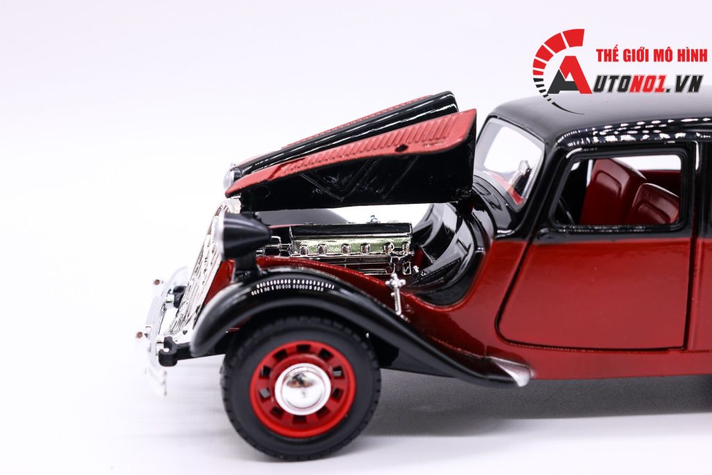 MÔ HÌNH CITROEN 15 CV TA 1938 RED BLACK 1:24 BBURAGO