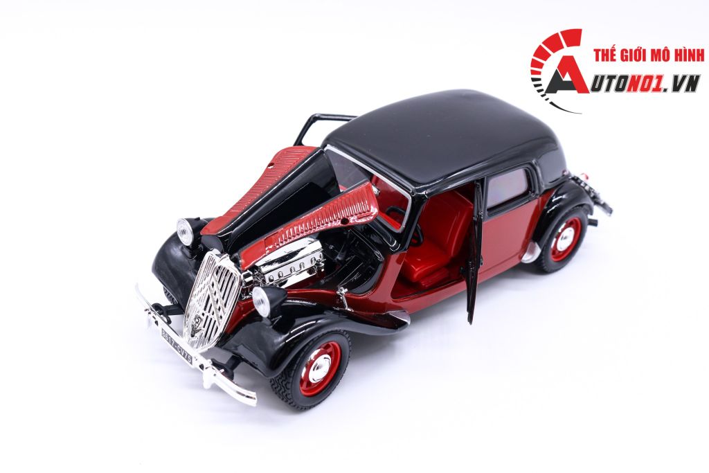 MÔ HÌNH CITROEN 15 CV TA 1938 RED BLACK 1:24 BBURAGO