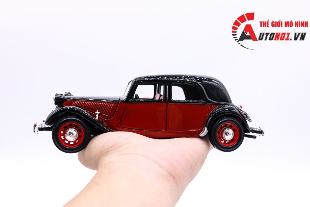 MÔ HÌNH CITROEN 15 CV TA 1938 RED BLACK 1:24 BBURAGO