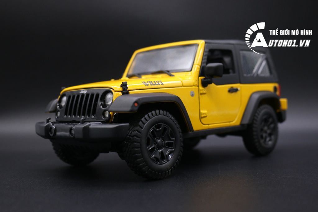 MÔ HÌNH XE JEEP WRANGLER 2014 YELLOW CÓ MUI 1:18 MAISTO 2636