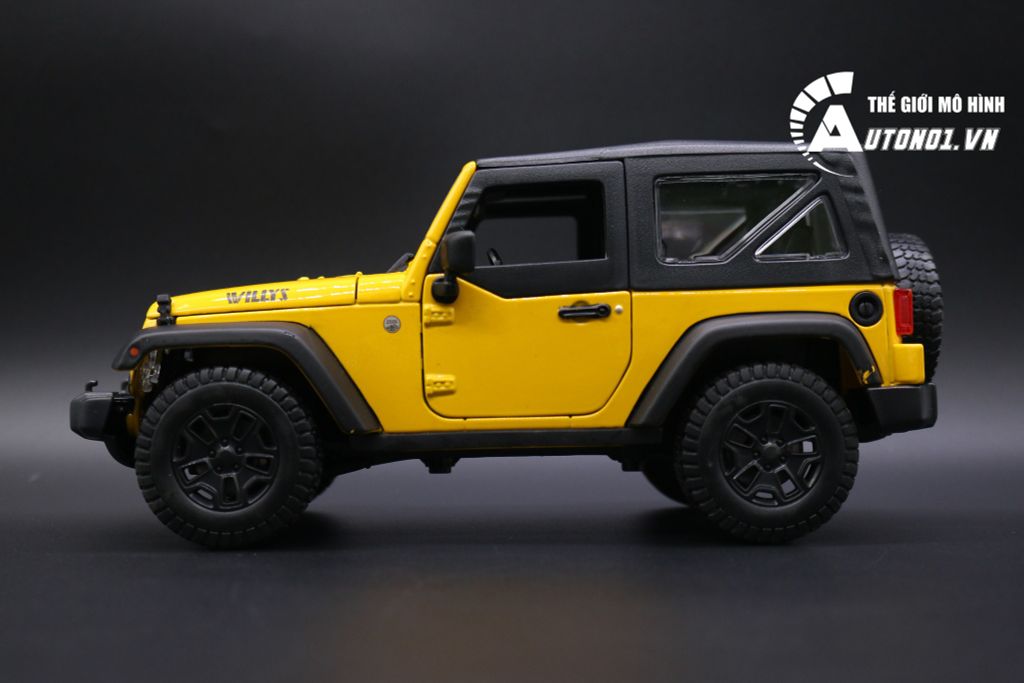 MÔ HÌNH XE JEEP WRANGLER 2014 YELLOW CÓ MUI 1:18 MAISTO 2636