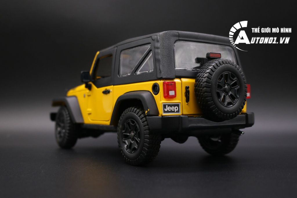 MÔ HÌNH XE JEEP WRANGLER 2014 YELLOW CÓ MUI 1:18 MAISTO 2636