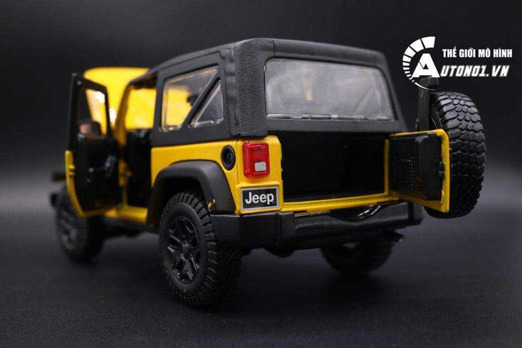 MÔ HÌNH XE JEEP WRANGLER 2014 YELLOW CÓ MUI 1:18 MAISTO 2636