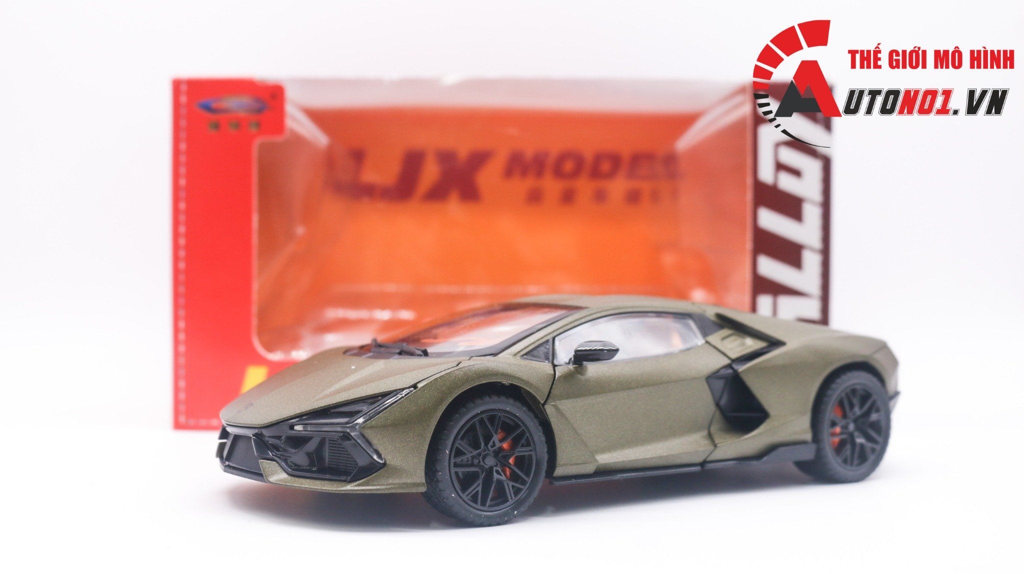  Mô hình Lamborghini Revuelto Hybrid có đèn-đánh lái được-mở full cửa-full kính tỉ lệ 1:24 Alloy Model OT418 