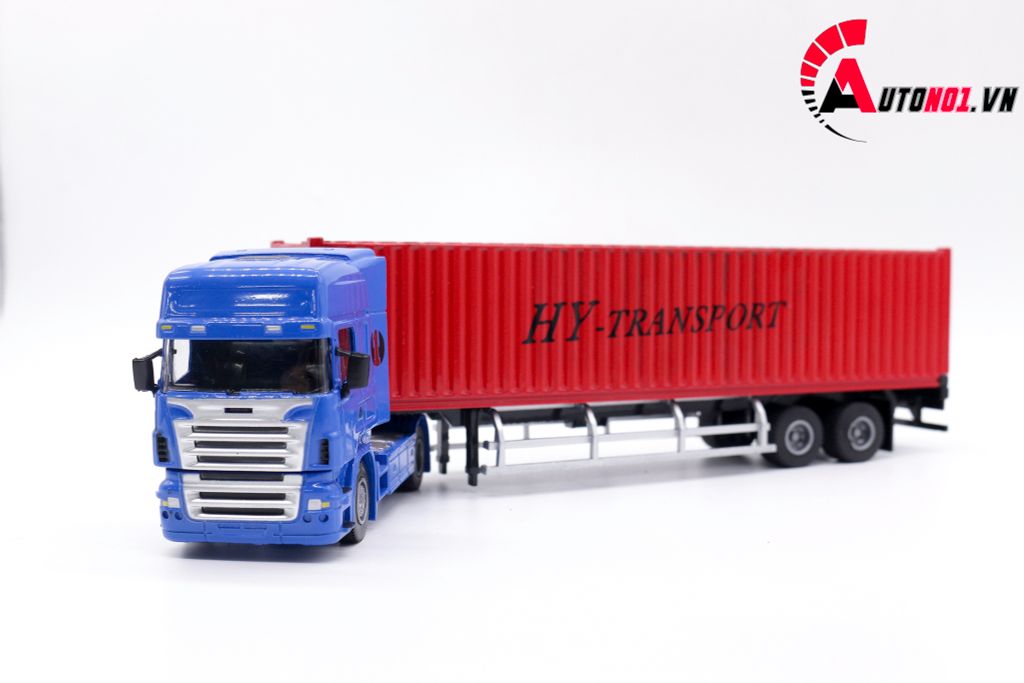 MÔ HÌNH XE CONTAINER BLUE RED 1:50 HUAYI ALLOY 7648